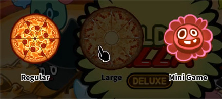 Mold on Pizza Regularクリア後にLargeが選べるゲーム画面スクリーンショット