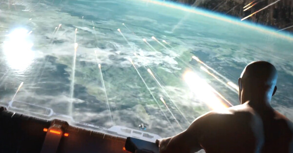 ARK: Survival Evolved 未知の惑星の大気圏へ突入するサンティアゴのシーン