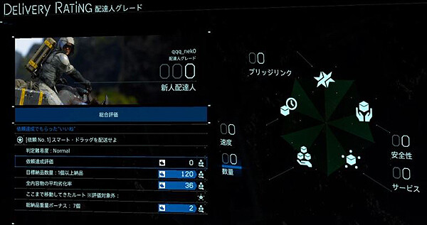DEATH STRANDING 広いフィールドの景色のプレイ画面