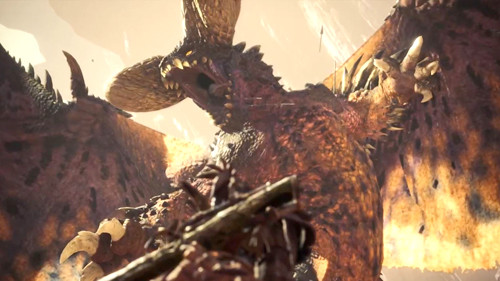 MONSTER HUNTER: WORLD テオ・テスカトルの生態ムービーのゲーム画面