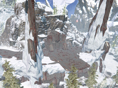 ARK エクスティンクション編 雪マップにある制御センター候補地のシーン