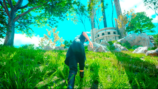 FINAL FANTASY XV 青々とした草木が映るプレイ画面スクリーンショット