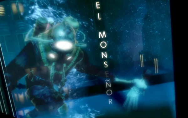 BioShock 2 Remastered ラプチャーでビッグダディが進むゲーム画面