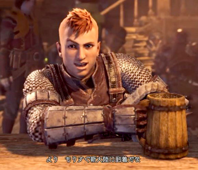 MONSTER HUNTER: WORLD オープニングの陽気な推薦組のゲーム画面