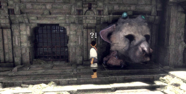 人喰いの大鷲トリコ 狭い通路に顔を突っ込むトリコのゲーム画面スクリーンショット