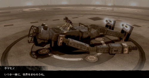 NieR Replicant ロボット山のクレオとP33のシーンのゲーム画面