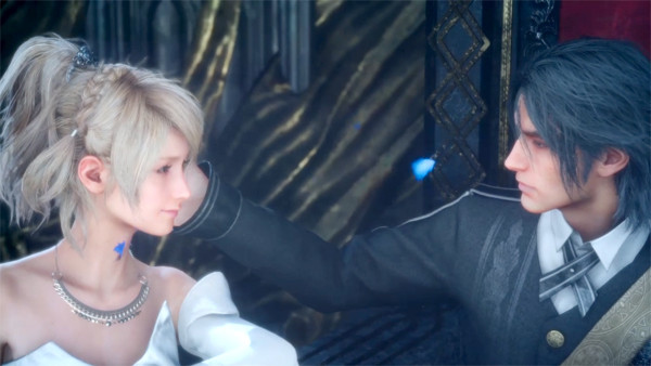 FINAL FANTASY XV エンディングの結婚姿が映るプレイ画面スクリーンショット