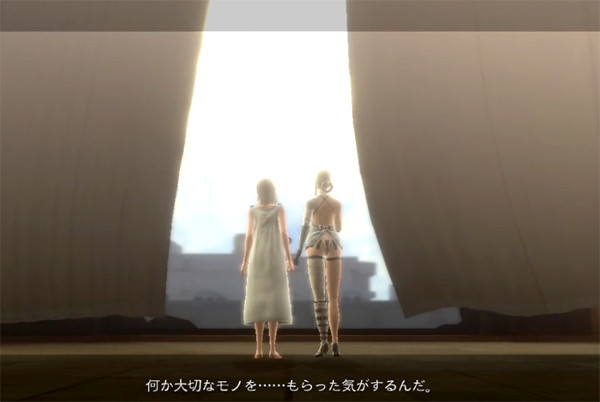 NieR Replicant カイネが目を覚ますシーンのプレイ画面