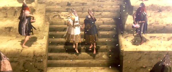 NieR Replicant 仮面の街の結婚式シーンのゲーム画面スクリーンショット