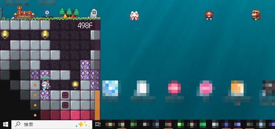 Cozy Mining 実際に右配置してみたデスクトップ画面